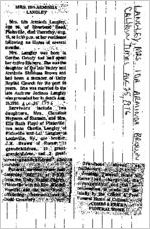 Newspaper clipping about Ida Arminda Brown Langley published August 25, 1976