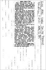Newspaper clipping about Cora Smith Tierce Lee published April 12, 1995
