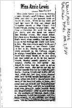 Newspaper clipping about Azzie Lewis published April 3, 1924