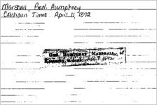 Newspaper clipping about Humphrey Marshall published April 11, 1872