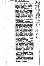 Newspaper clipping about Lela Mealer published December 15, 2004