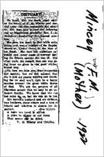 Newspaper clipping about F. M. Mincey published June 15, 1922