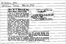 Newspaper clipping aboutMitchellpublished December 20, 1945