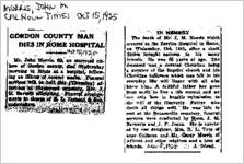 Newspaper clipping about John M. Morris published October 15, 1925