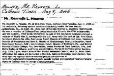 Newspaper clipping about Kenneth L. Mountz published August 9, 2006