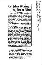 Newspaper clipping about Julian Mccamy published June 12, 1924