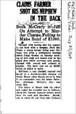 Newspaper clipping about Dock Mccrary published July 23, 1925