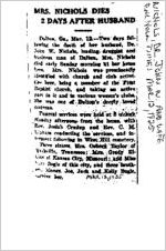 Newspaper clipping about John W. Nichols published March 12, 1925