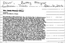 Newspaper clipping about Betty Maynor Oliver published December 6, 2006