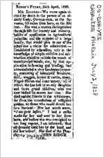 Newspaper clipping about Oo-Dah-Yee published July 2, 1828