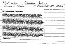 Newspaper clipping about Bobby Lee Patterson published December 27, 2006