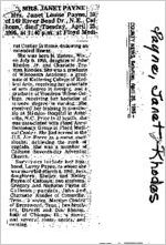 Newspaper clipping about Janet Rhodes Payne published April 29, 1995