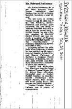 Newspaper clipping about Edward Patterson published December 29, 2001