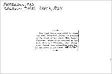 Newspaper clipping about Mrs. Robert Patterson published September 11, 1924