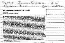 Newspaper clipping about Jamison Crabtree Pettit published December 6, 2006