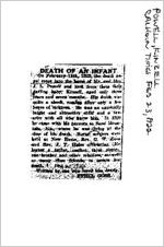 Newspaper clipping about Kinzell Powell published February 23, 1922