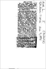 Newspaper clipping about L. F. Pye published August 7, 1996