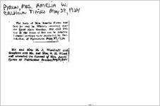 Newspaper clipping about Amelia W. Pyron published May 29, 1924