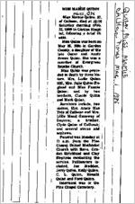 Newspaper clipping about Mamie Quinn published March 1, 1986