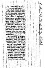 Newspaper clipping about Polly Welch Ratcliff