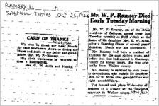 Newspaper clipping about W. P. Ramsey published October 26, 1922