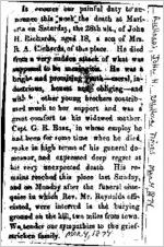 Newspaper clipping about John H. Richards published March 4, 1874