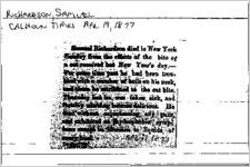 Newspaper clipping about Samuel Richardson published April 19, 1877