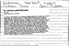 Newspaper clipping about Herbert Lydell Roberson published December 9, 2006