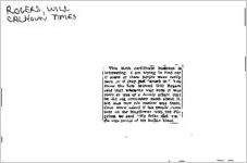 Newspaper clipping about Will Rogers