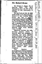 Newspaper clipping about Robert C. Rome published December 22, 2001 / December 26, 2001