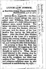 Newspaper clipping about Sanders published August 31, 1871