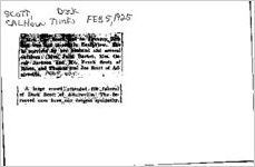 Newspaper clipping about Dock Scott published February 5, 1925