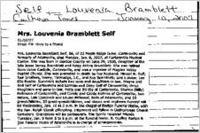 Newspaper clipping about Louvenia Bramblett Self published January 10, 2007