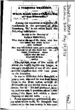 Newspaper clipping about Sarah Semphill published May 30, 1878