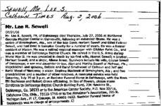 Newspaper clipping about Lee S. Sewell published August 2, 2006