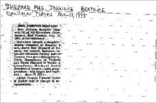 Newspaper clipping about Johnnie Beatrice Shepard published August 19, 1995