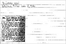 Newspaper clipping about Levi Silvers published November 16, 1922