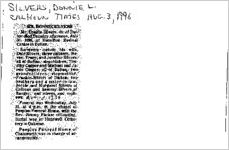 Newspaper clipping about Donnie L. Silvers published August 3, 1996