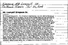 Newspaper clipping about Lemyall Simpson published July 26, 2006
