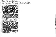 Newspaper clipping about George Simpson published August 5, 1998