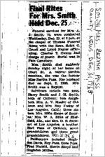 Newspaper clipping about Bertha Pass Smith published December 31, 1963