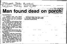 Newspaper clipping about John Eugene Stewart published September 13, 1995