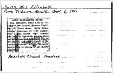 Newspaper clipping about Elizabeth Suits published September 6, 1921