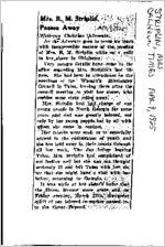 Newspaper clipping about Mrs. R. M. Striplin published April 9, 1925