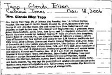 Newspaper clipping about Glenda Ellen Tapp published November 18, 2006