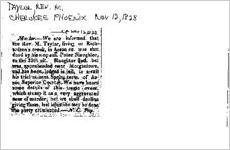Newspaper clipping about M. Taylor published November 12, 1828