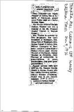 Newspaper clipping about Clemmie Lee Woody Thacker published June 9, 1976