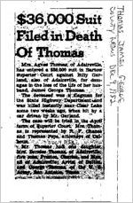 Newspaper clipping about James George Thomas published December 9, 1952