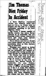 Newspaper clipping about James George Thomas published November 27, 1952