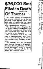 Newspaper clipping about James George Thomas published December 11, 1952
